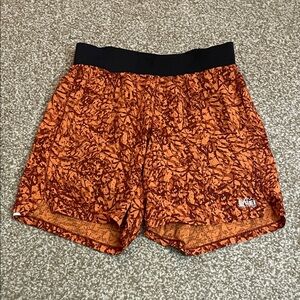 REI Orange and Brown Patterned Lined Shorts
